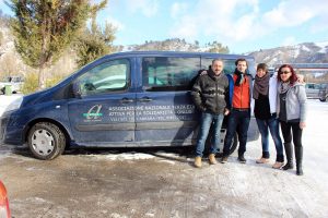 Serena Olivieri, Sara Corelli e Gabriele Giampiero all'arrivo ad Arquata