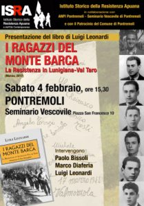 Locandina dell'incontro "I ragazzi del Monte Barca"