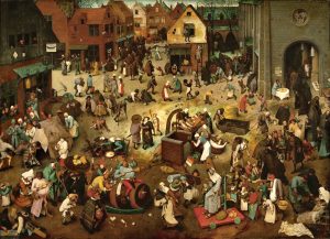 Pieter Bruegel il Vecchio, "Lotta tra Carnevale e Quaresima" (1559), Vienna, Kunsthistorisches Museum