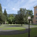Il piazzale interno del Pensionato Cabrini