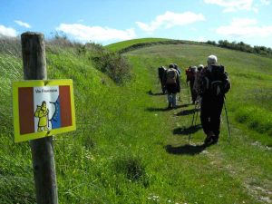 Il passaggio di alcuni pellegrini lungo la via Francigena