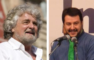 Beppe Grillo (M5S) e Matteo Salvini (Lega Nord)