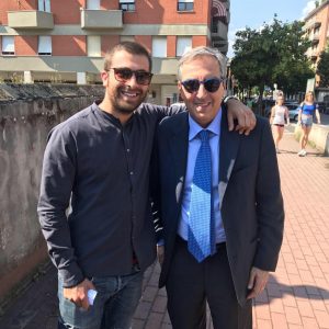 Alessandro Ricci con il politico di Forza Italia Maurizio Gasparri