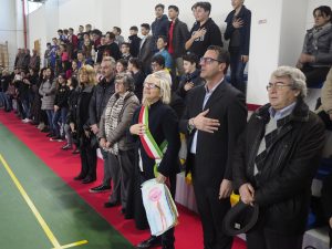 Il momento dell'esecuzione dell'inno di Mameli (foto Massimo Pasquali)
