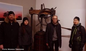 I rappresentanti del Mangia Trekking in una sala del futuro Museo