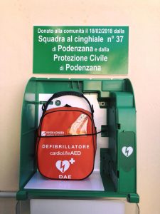 Il defibrillatore installato a Podenzana