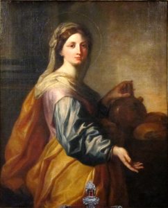 Santa Zita raffigurata da Arnould de Suez (1712)
