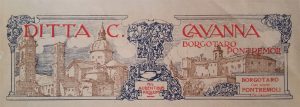 Carta intestata dell'inizio del Novecento delle tipografie Cavanna di Borgotaro e Pontremoli