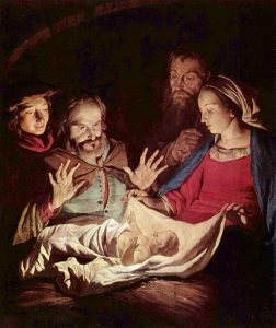 Il quadro di Gerard van Honthors "Adorazione dei Pastori"