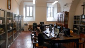 Una delle sale studio all'interno del Seminario di Pontremoli