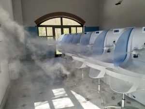 Reparto inalatorio in funzione alle terme di Montelungo