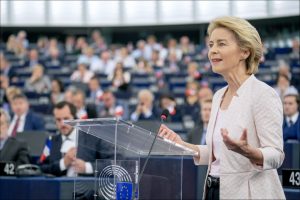 La neo presidente della Commissione Europea Ursula von der Leyen