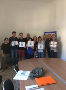 Un momento della presentazione del Progetto "Bottega della Salute" con i cinque giovani lunigianesi e i responsabili della Società della Salute