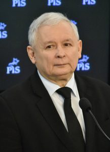 Jarosław Kaczyński, candidato del PiS (Diritto e Giustizia) partito sovranista polacco