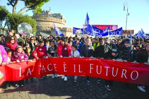Un momento della marcia della pace organizzata dalla Comunità di Sant’Egidio il 1° gennaio 2019. (Foto d’archivio Siciliani-Gennari/SIR)