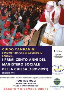 La locandina dell'iniziativa con la presentazione del libro di Campanini