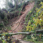 La frana a Tendola sulla SP 72 a Fosdinovo