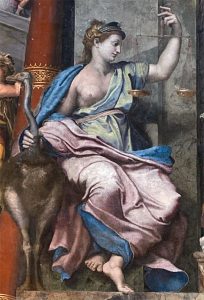 L'affresco della Iustitia (Giustizia) di Raffaello nei Musei Vaticani