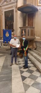 La premiazione di Edamo Barbieri (non ha potuto partecipare per problemi di salute ed ha ritirato la targa il figlio)