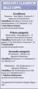 Risultati, classifiche delle Coppe