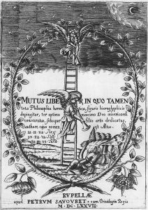Il frontespizio della prima edizione del "Liber Mutus" del 1677