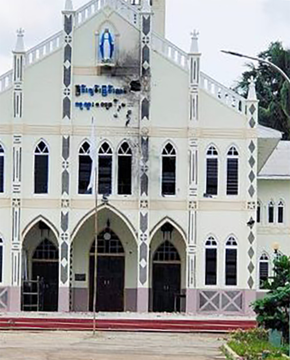 Un’altra chiesa attaccata in Myanmar Un’altra chiesa attaccata in Myanmar