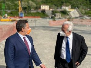 I Governatori di Liguria e Toscana (Giovanni Toti e Eugenio Giani) ad Albiano Magra