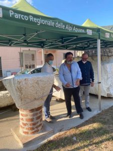 Un momento dell'iInaugurazione del Lapidarium Apuanum