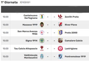 La prima giornata del campionato di Promozione 2020/2021