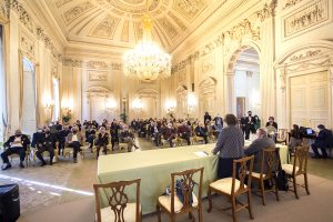 LA sala dell’Educandato della SS. Annunziata alla Villa di Poggio Imperiale a Firenze, dove si è tenuta la cerimonia di consegna degli attestati