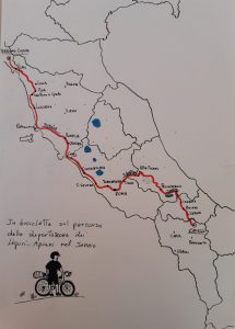 La mappa del percorso seguito da Marco Leoncini 
