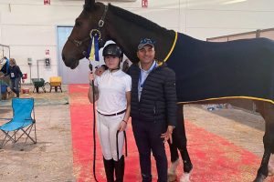 Giulia Folegnani al concorso di salto ad ostacoli alla Fieracavalli di Verona.
