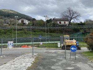 I lavori per la realizzazione dell'area camper a Fivizzano