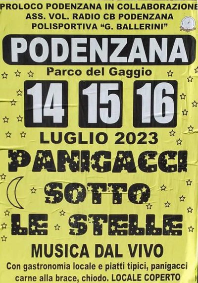 Locandina Panigacci sotto le stelle 2023