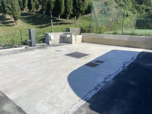 Una zona dell'area camper a Fivizzano