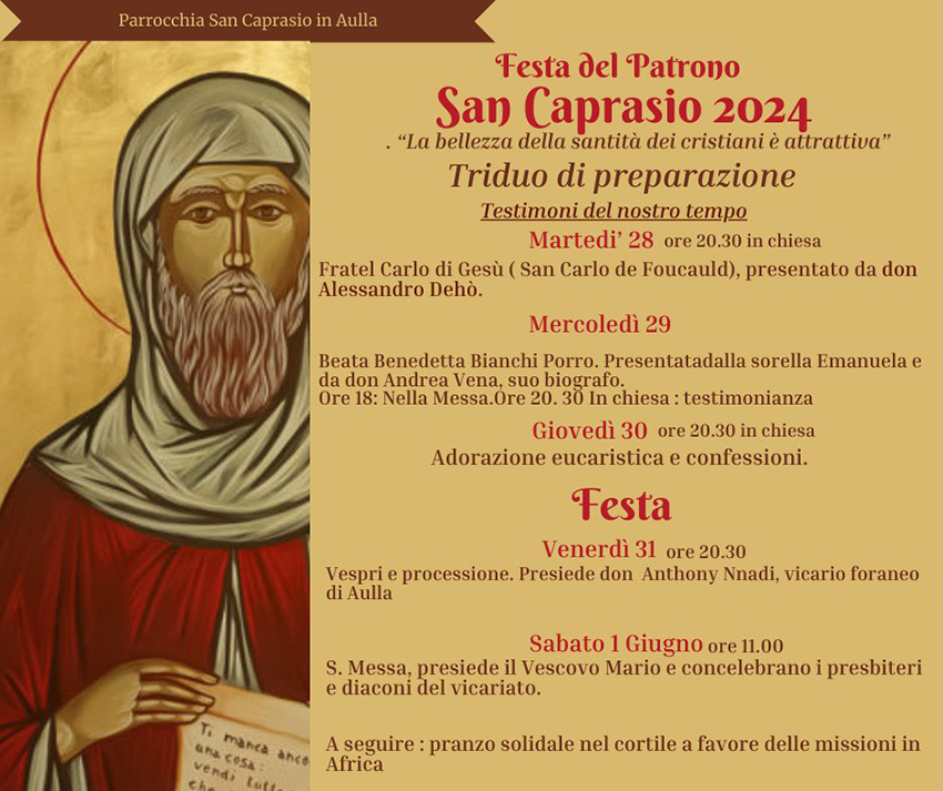 Ad Aulla festeggiamenti in onore del patrono San Caprasio Ad Aulla festeggiamenti in onore del patrono San Caprasio