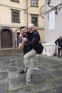 Martelloni festeggia con Tognini la sua riconferma (Foto Massimo Pasquali)