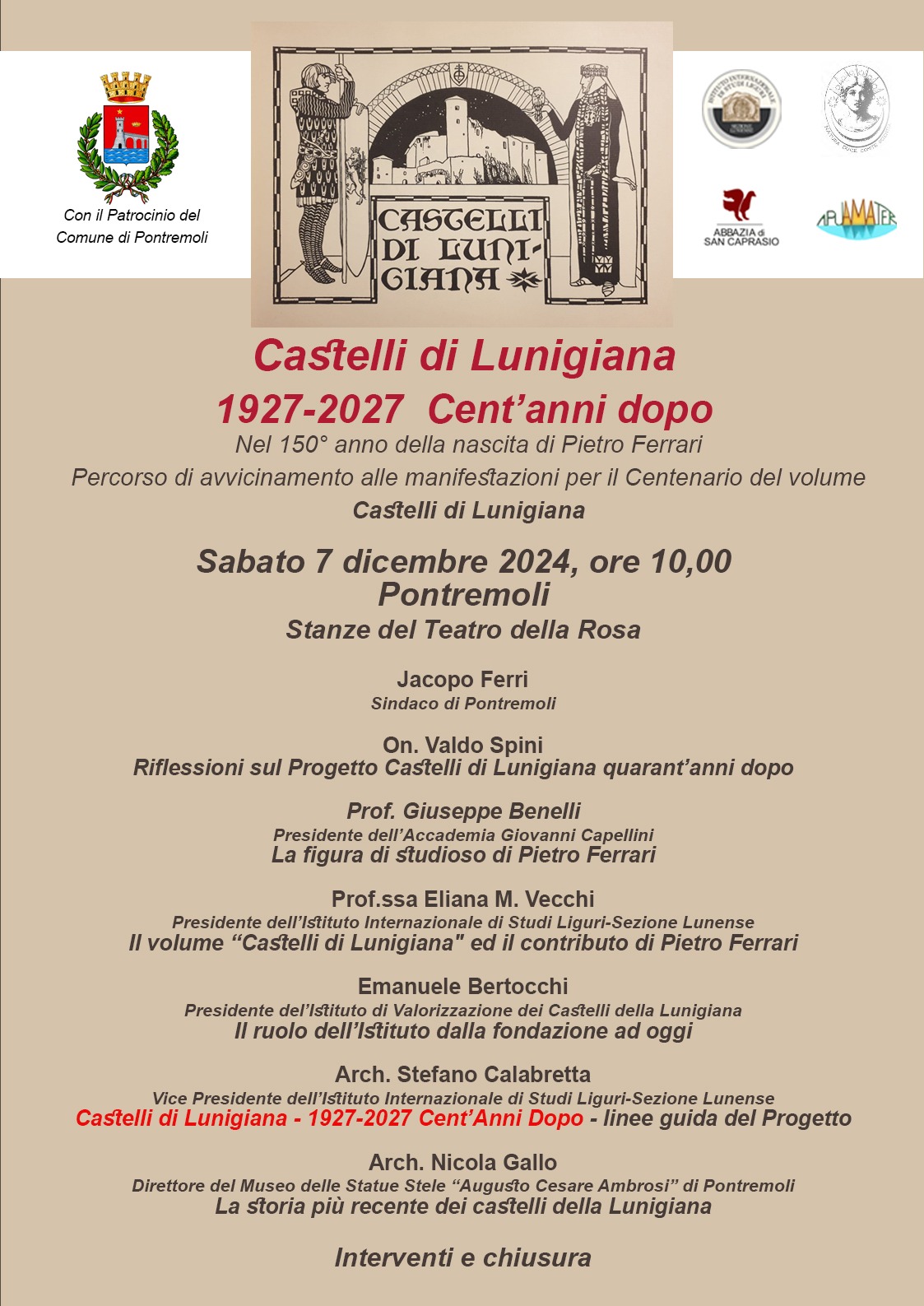 Convegno su “Castelli di Lunigiana. 1927-2027, cent’anni dopo” Convegno su “Castelli di Lunigiana. 1927-2027, cent’anni dopo”