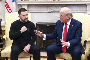 Un momento del duro scontro Trump Zelensky alla Casa Bianca (Foto ANSA/SIR)