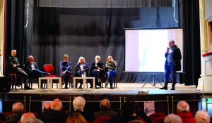 Il tavolo dei relatori durante il Convegno al Teatro della Rosa (Foto Massimo Pasquali)