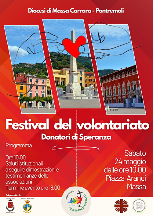 Donatori di Speranza: sabato 24 maggio a Massa il Festival del Volontariato