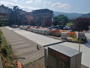 I lavori in corso al parcheggio dei Chiosi