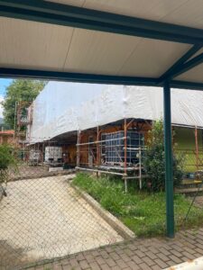 Asilo Nido di Pontremoli con i lavori in corso