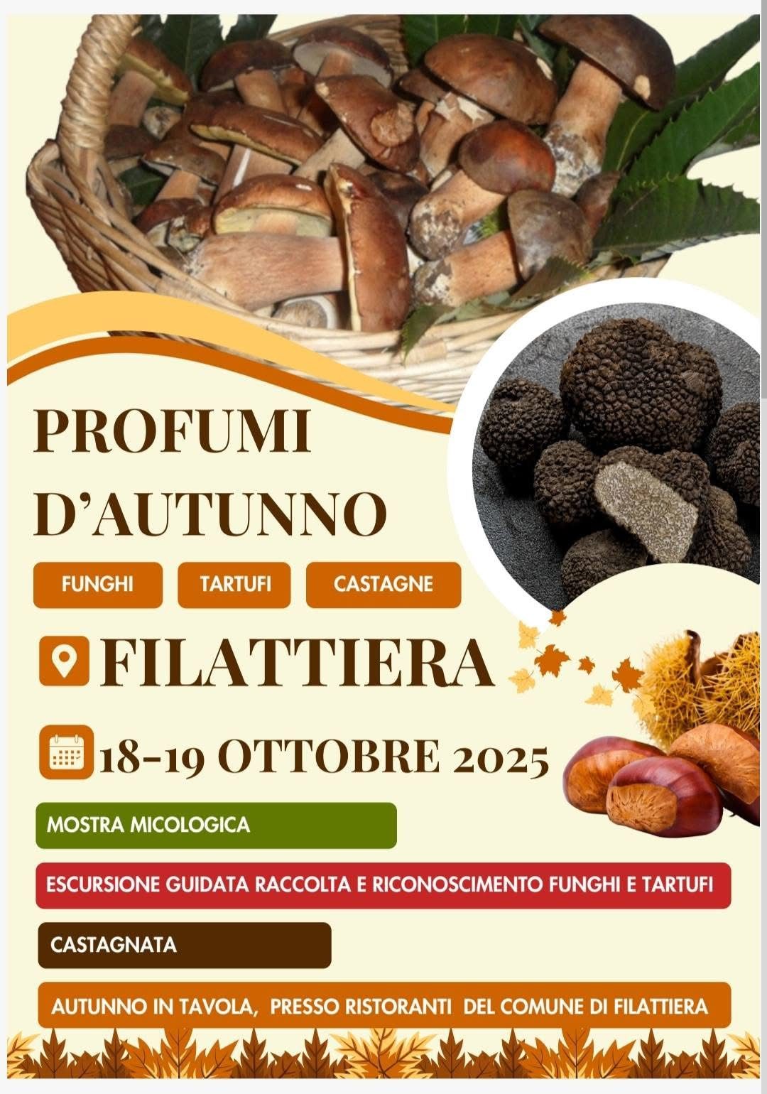 “Profumi d’autunno” tra funghi, tartufi, castagne