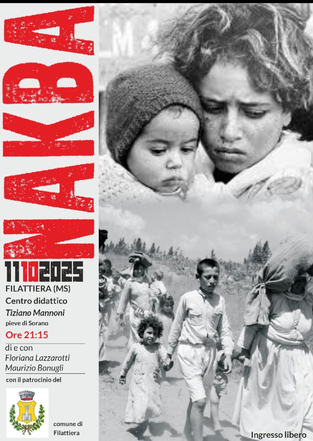 A Filattiera lo spettacolo teatrale “Nakba”