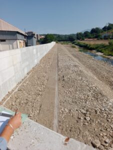 Il nuovo argine realizzato sul torrente Civiglia