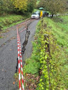 La frana nella frazione di Macerie a Filattiera