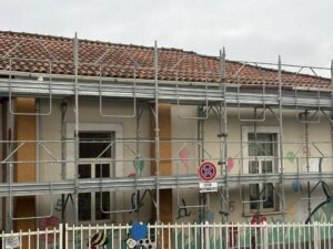 I lavori in corso all'asilo di via Roma a Fivizzano
