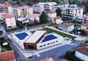 Il rendering di come dovrebbe apparire il centro polifunzionale a Villafranca al termine dei lavori