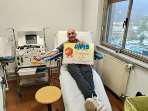 Il donatore Romolo Gregorini festeggia la 100ma donazione